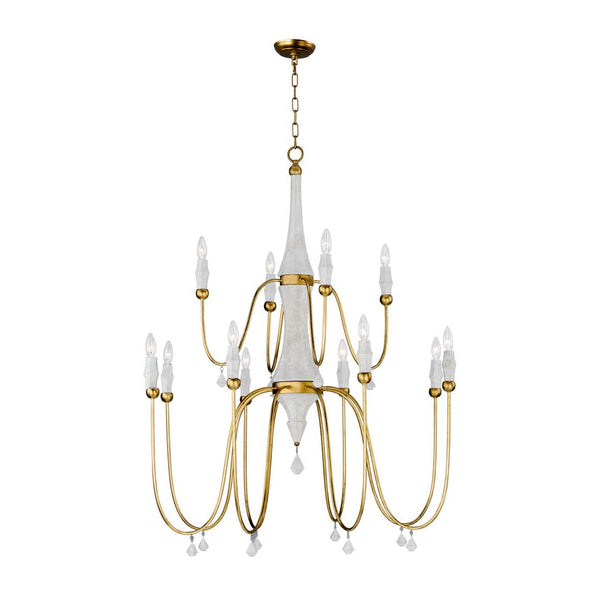transitional ivory gold wood candle chandelier