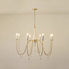 transitional ivory gold wood candle chandelier
