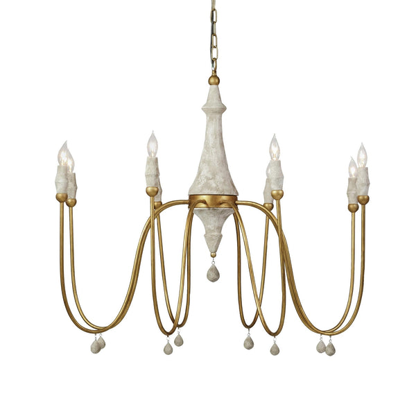 transitional ivory gold wood candle chandelier