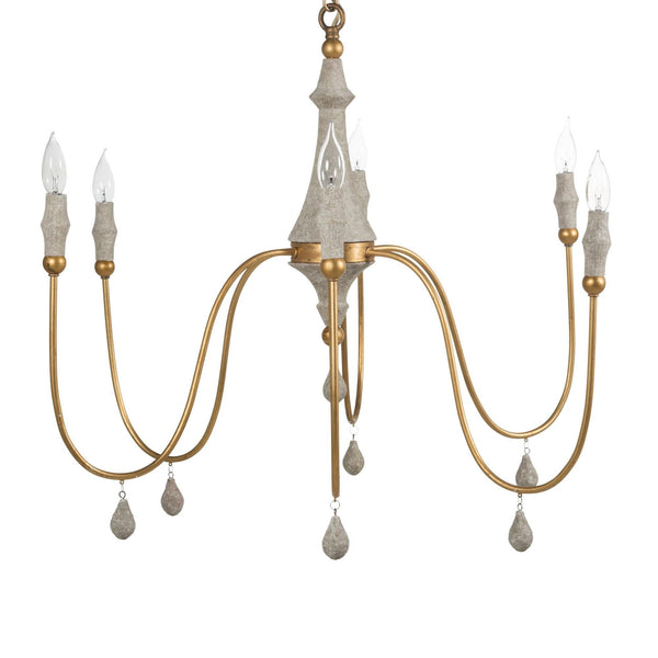 transitional ivory gold wood candle chandelier