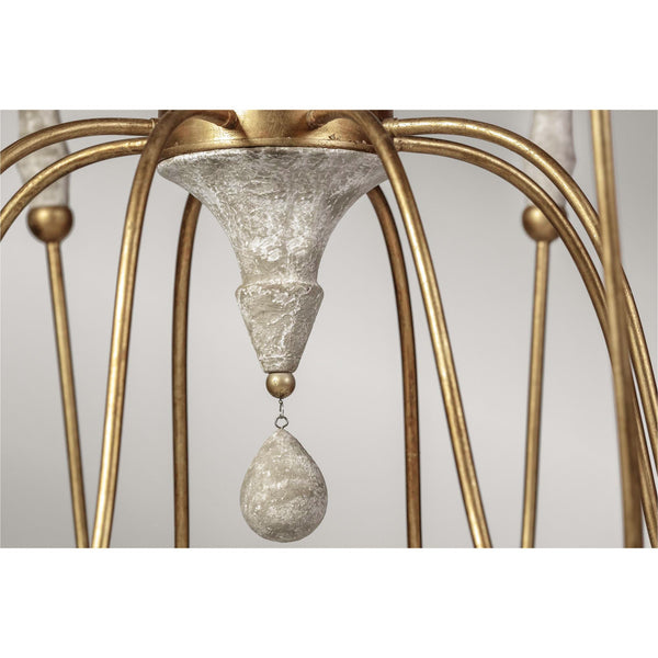 transitional ivory gold wood candle chandelier