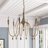 transitional ivory gold wood candle chandelier