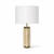 travertine brass column table lamp