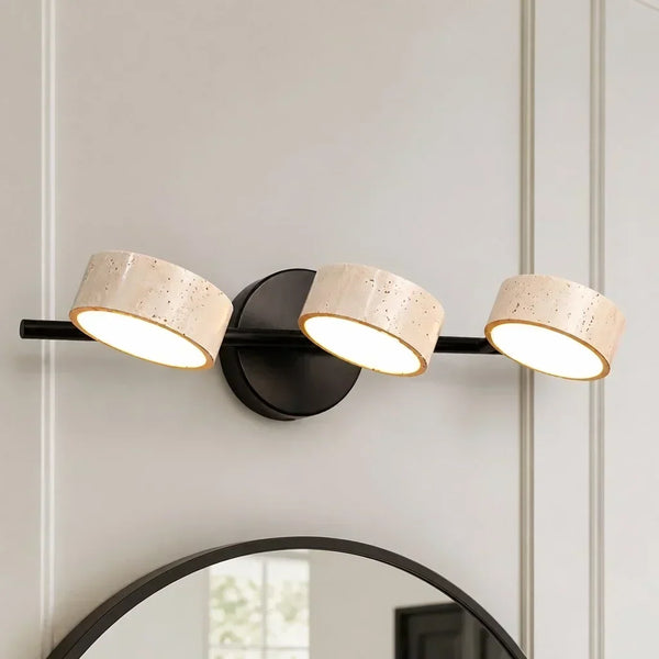 travertine rotatable led vanity wall sconce