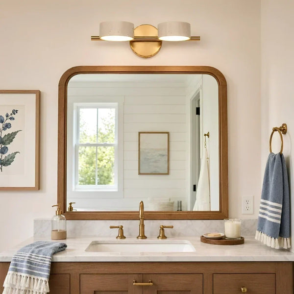 travertine rotatable led vanity wall sconce