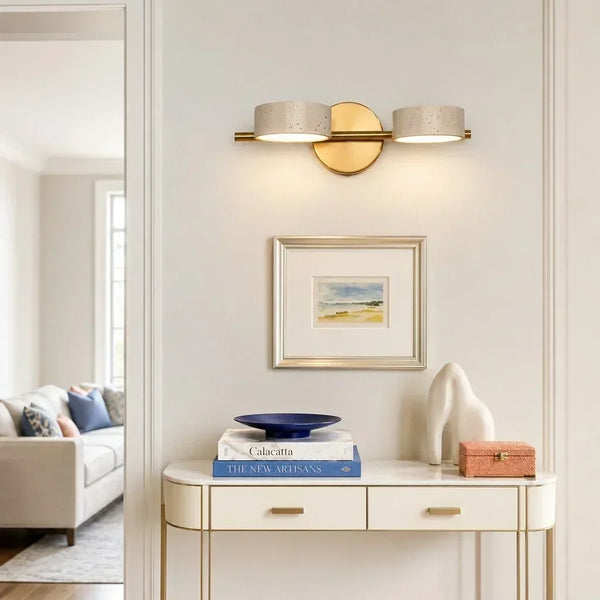 travertine rotatable led vanity wall sconce