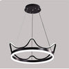 Dimmable Round Led Ring Chandelier Crown Design Modern Aluminum Acrylic Pendant Light For Living Room