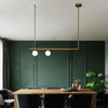 Minimalist Modern Linear Globe Pendant Lighting Copper Glass Kitchen Dining Room Light