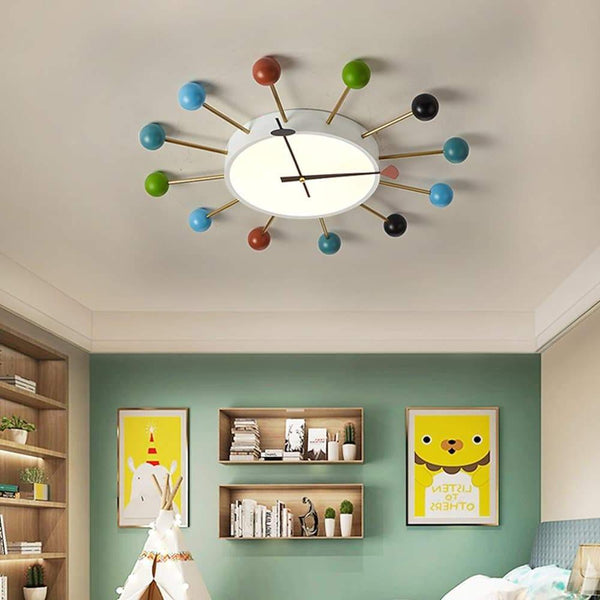 24 Inches Colorful Nelson Ball Clock Led Round Flush Mount Ceiling Light