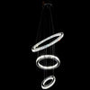 3 Ring Adjustable Circles Tiered Crystal Bling Hanging Modern Chandeliers