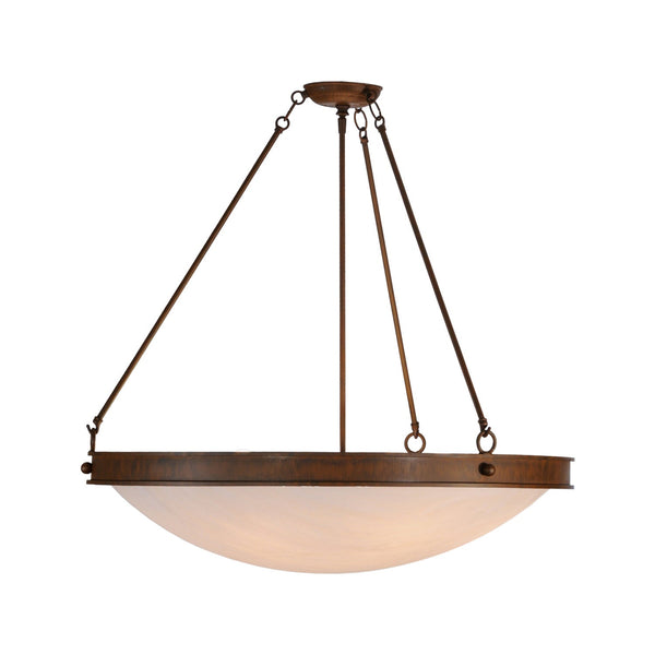 vintage brass white alabaster 6 light ceiling lamp