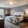 vintage brass white glass flush mount ceiling light