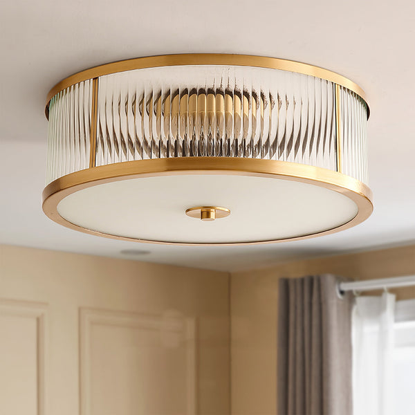 vintage brass white glass flush mount ceiling light