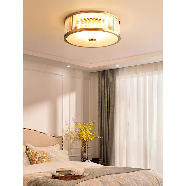 vintage brass white glass flush mount ceiling light