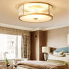 vintage brass white glass flush mount ceiling light