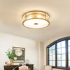vintage brass white glass flush mount ceiling light