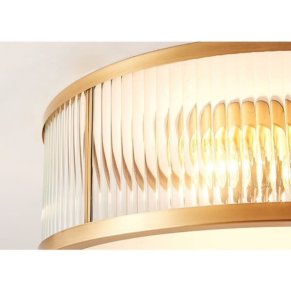 vintage brass white glass flush mount ceiling light
