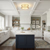 vintage brass white glass flush mount ceiling light