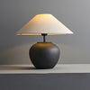 vintage ceramic table lamp with fabric shade