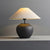 vintage ceramic table lamp with fabric shade