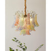 vintage gold murano glass petal chandelier