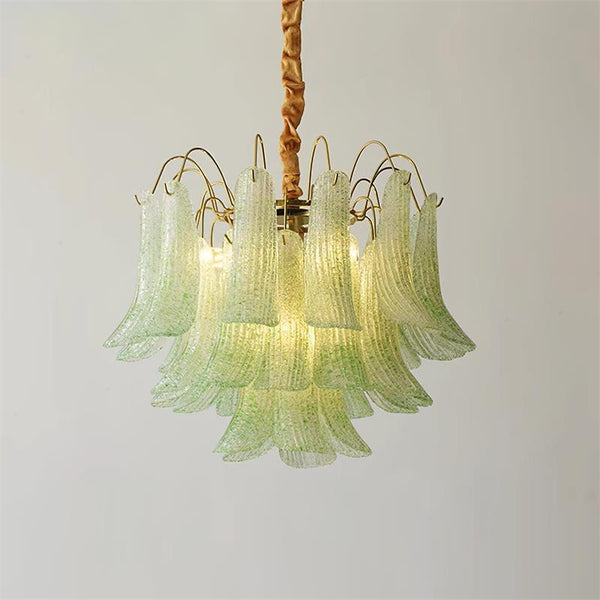 vintage gold murano glass petal chandelier