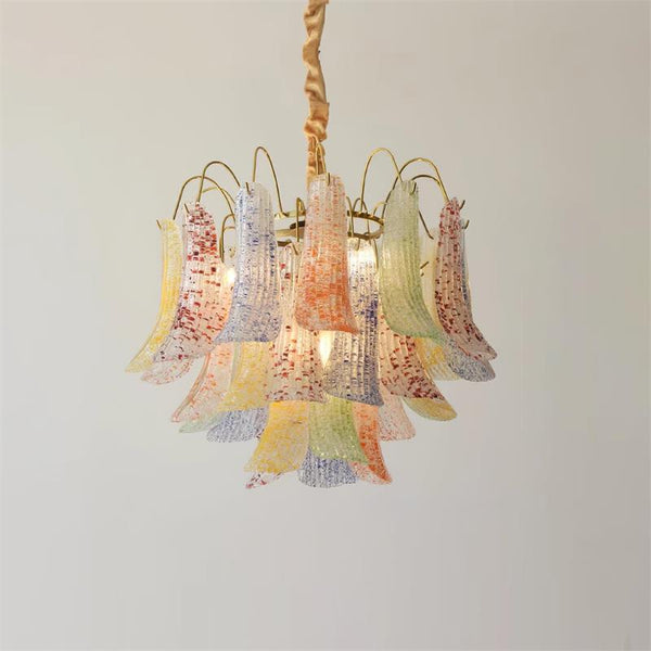 vintage gold murano glass petal chandelier