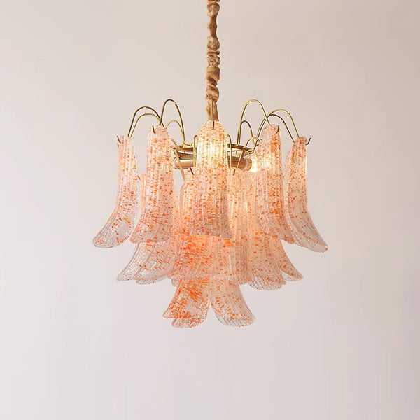 vintage gold murano glass petal chandelier