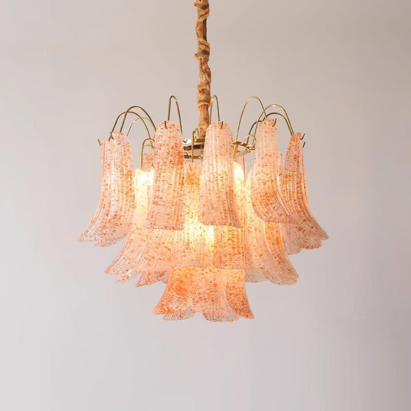 vintage gold murano glass petal chandelier