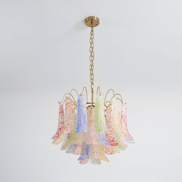 vintage gold murano glass petal chandelier