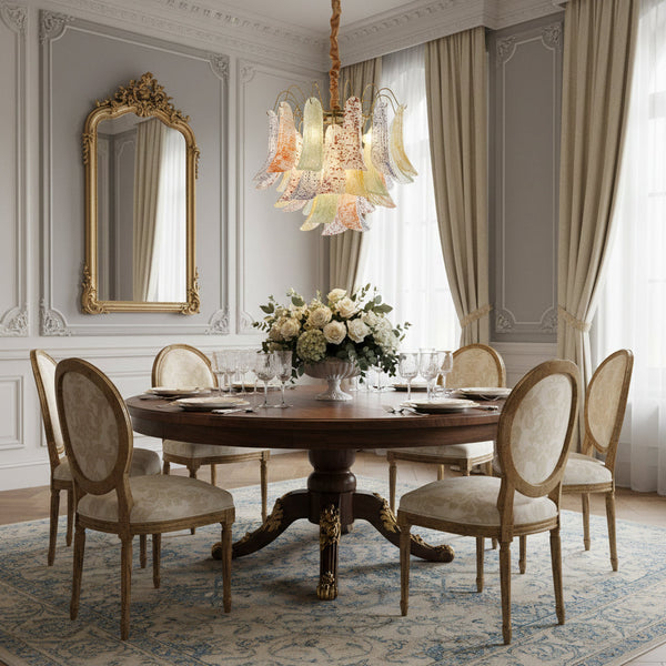vintage gold murano glass petal chandelier