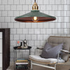 vintage green iron saucer pendant light