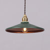 vintage green iron saucer pendant light