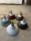vintage hand painted distressed iron pendant lamp