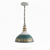 vintage hand painted distressed iron pendant lamp