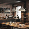 vintage hand painted distressed iron pendant lamp