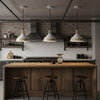 vintage hand painted distressed iron pendant lamp