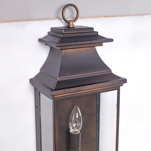 vintage matte black iron glass pagoda wall sconce
