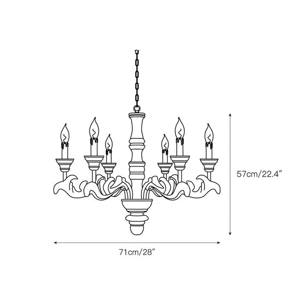 vintage natural wood roman column chandelier