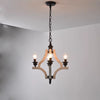 vintage old white wood candle chandelier