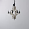 vintage old white wood candle chandelier