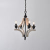 vintage old white wood candle chandelier