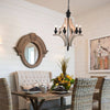 vintage old white wood candle chandelier