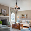 vintage old white wood candle chandelier