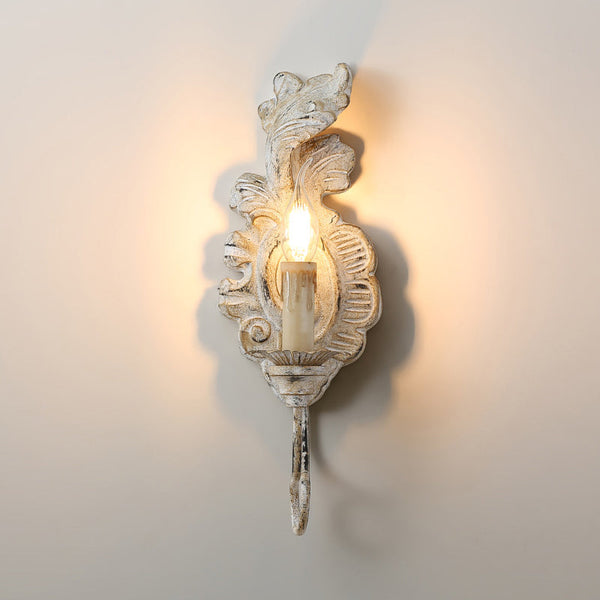 vintage resin scalloped wall sconce antique gold