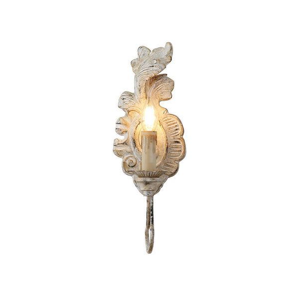 vintage resin scalloped wall sconce antique gold