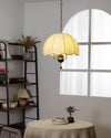vintage white fabric wood ghost pendant light
