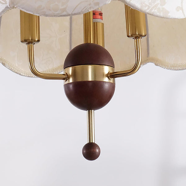 vintage white fabric wood ghost pendant light