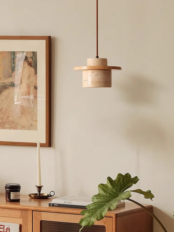 vintage yellow travertine solid wood bedside chandelier