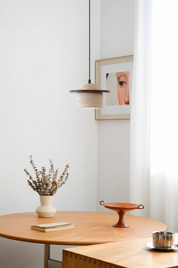 vintage yellow travertine solid wood bedside chandelier